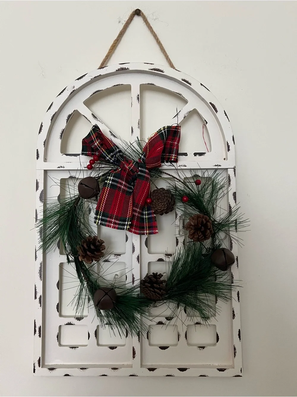 Rustic Country decorative wooden window wall hanging decor lighted